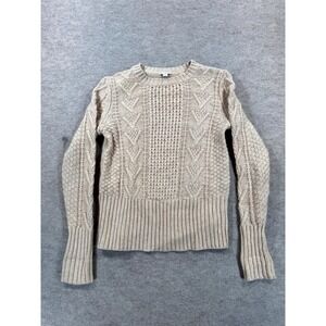Gap Vintage Y2K Heather Camel Cable Knit Cotton Wool Sweater Womens Medium